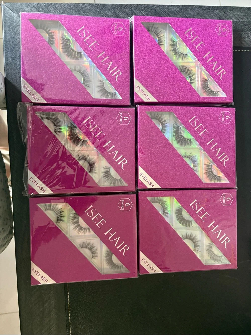 Pink False Eyelashes - 6 Pairs